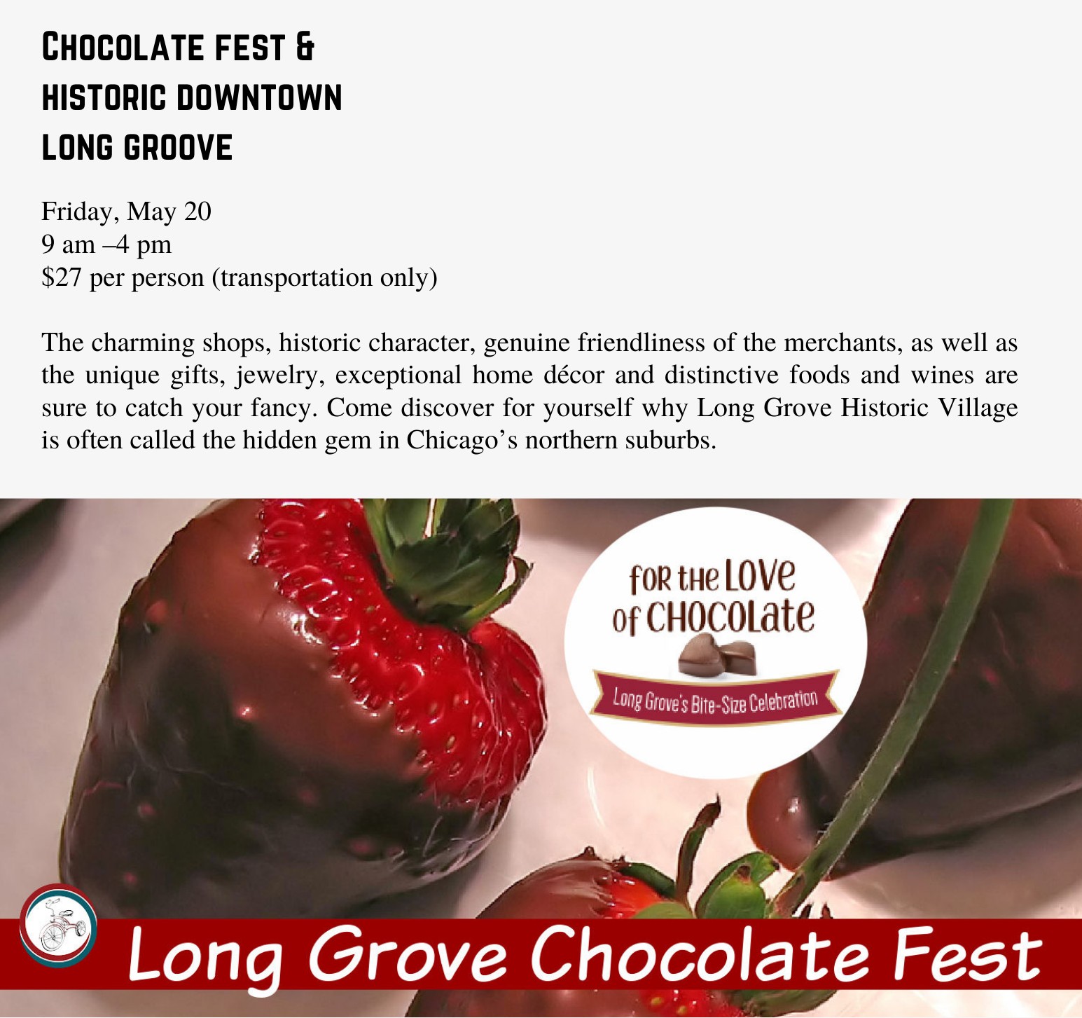 Long Grove Chocolate Fest 2022 Olympia Fields Park District