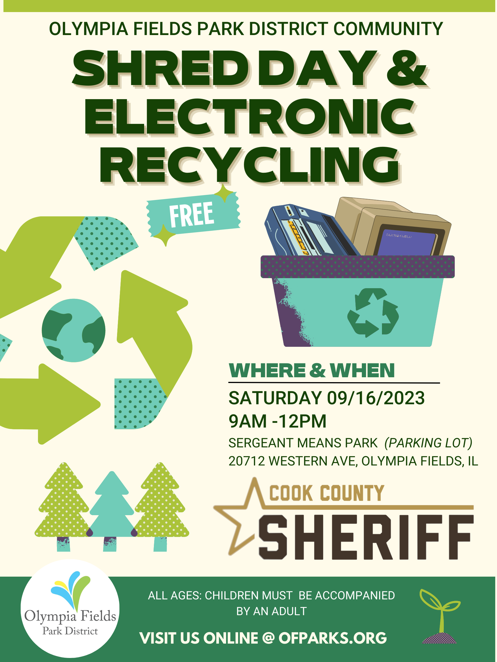 Community Shred & Electronic Recycling Day Olympia Fields Park District